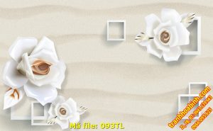 Hoa Hồng trắng 093TL – File gốc in tranh 3D