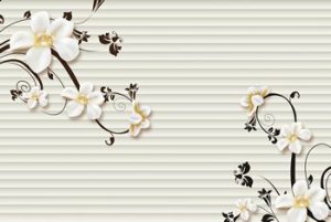 Tranh tường Hoa trắng 215TL – File gốc 3D in tranh lụa