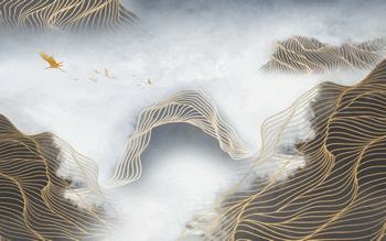 File tranh Phong cảnh Sông Núi 680TL - File gốc tranh in deco lụa kính 3D canvas