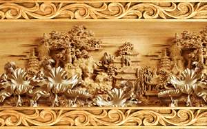 File Tranh gỗ Cây Tùng Hoa Sen 339 – File gốc tranh gỗ CNC trang trí