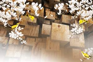 Hoa Ngọc Lan 3D Trên tường 420 - File gốc tranh tường trang trí