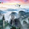 Chim Hạc Mây và Núi 691 - File gốc JPG Tranh Phong Cảnh