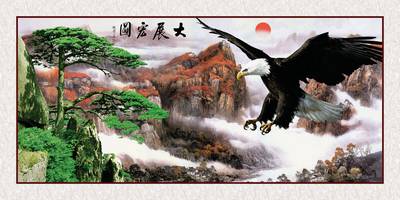 Tranh Đại Bàng Vượt Núi 809 – File gốc JPG Tranh Phong Cảnh