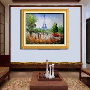 Vườn Hoa Bên Tháp Eiffel 061TCA - File JPG Tranh Sơn Dầu Châu Âu